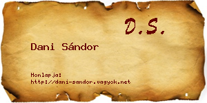Dani Sándor névjegykártya