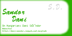 sandor dani business card